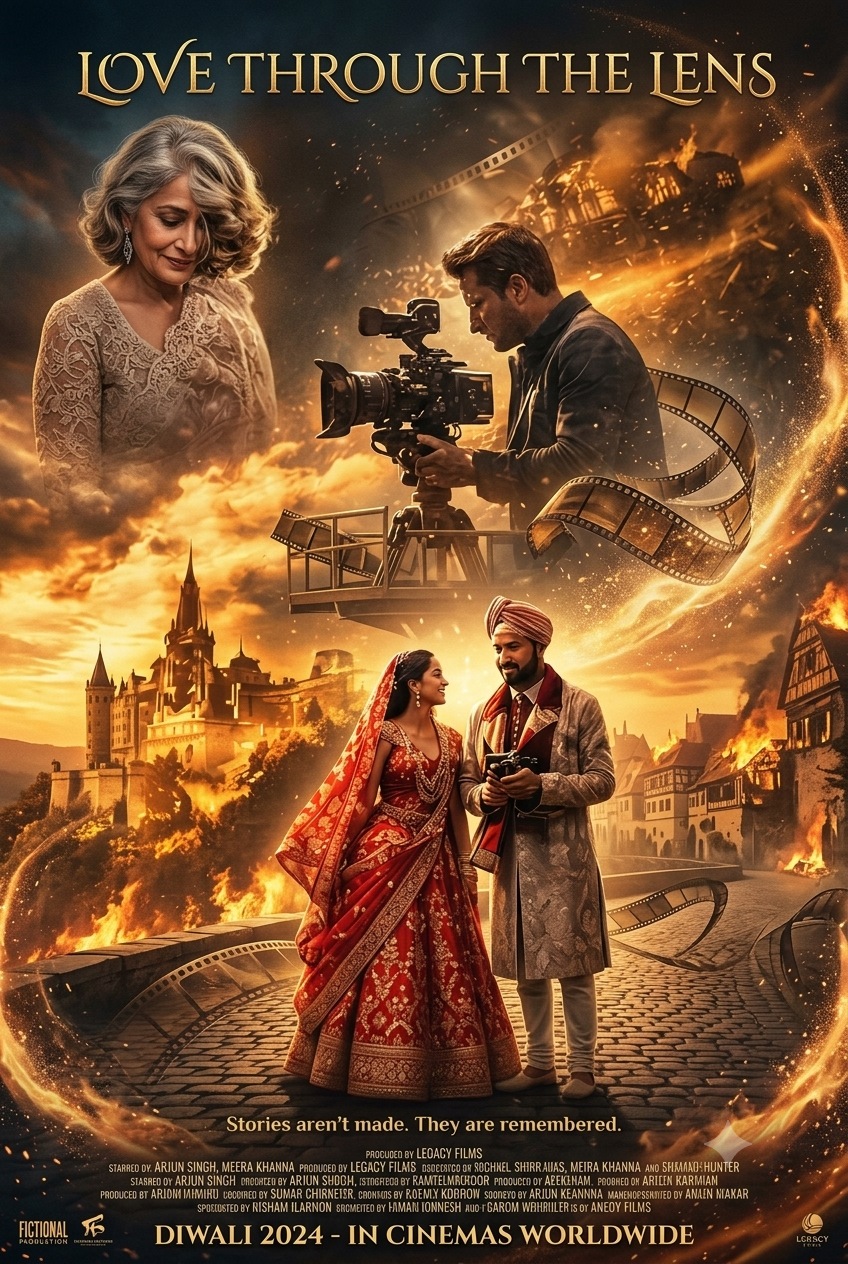 Love Through the Lens film artwork featuring a filmmaker and a wedding story